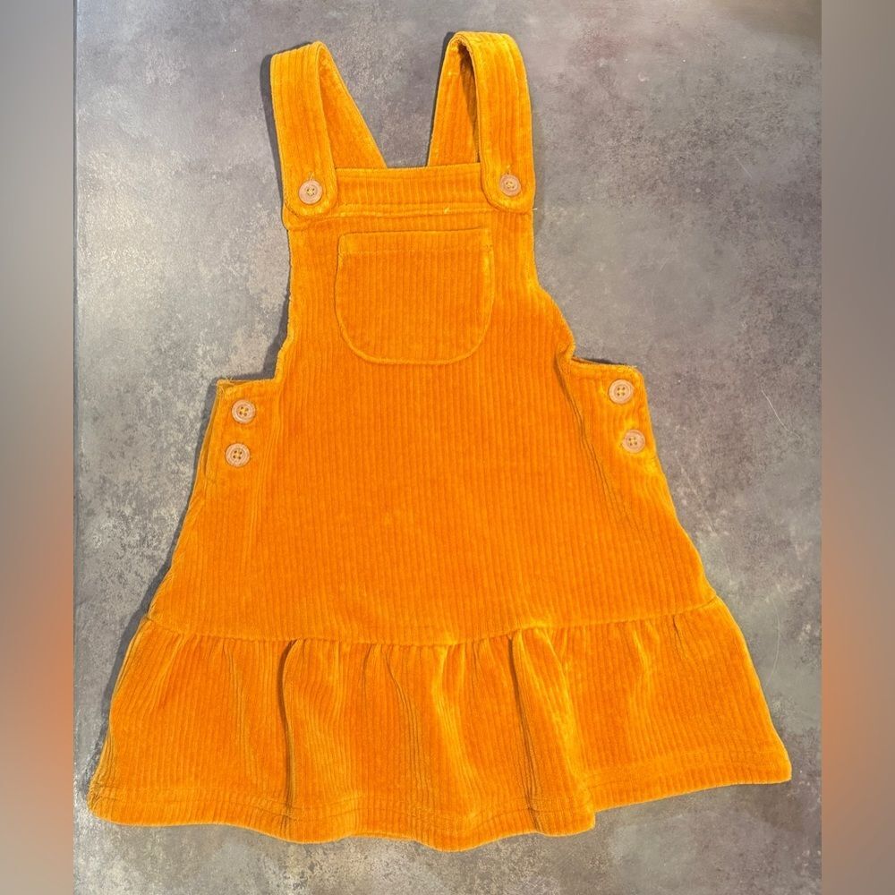 Tahari Overall Dress 3T Orange Soft-Wale Corduroy Jumper Skirtall Toddler Girl